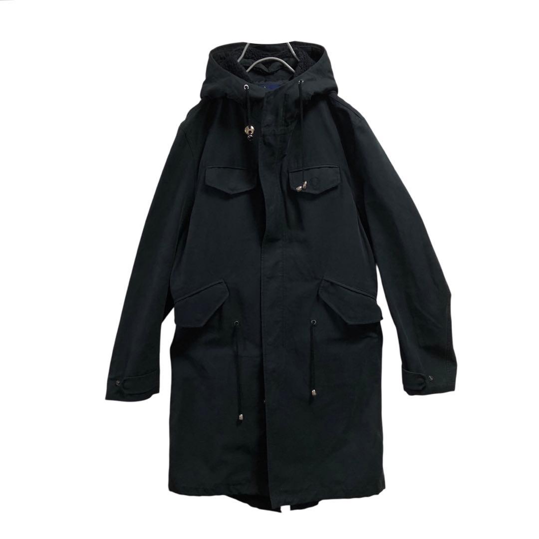 FRED PERRYフレッドペリーモッズコートアウターフード付刺繍ロゴ人気古着