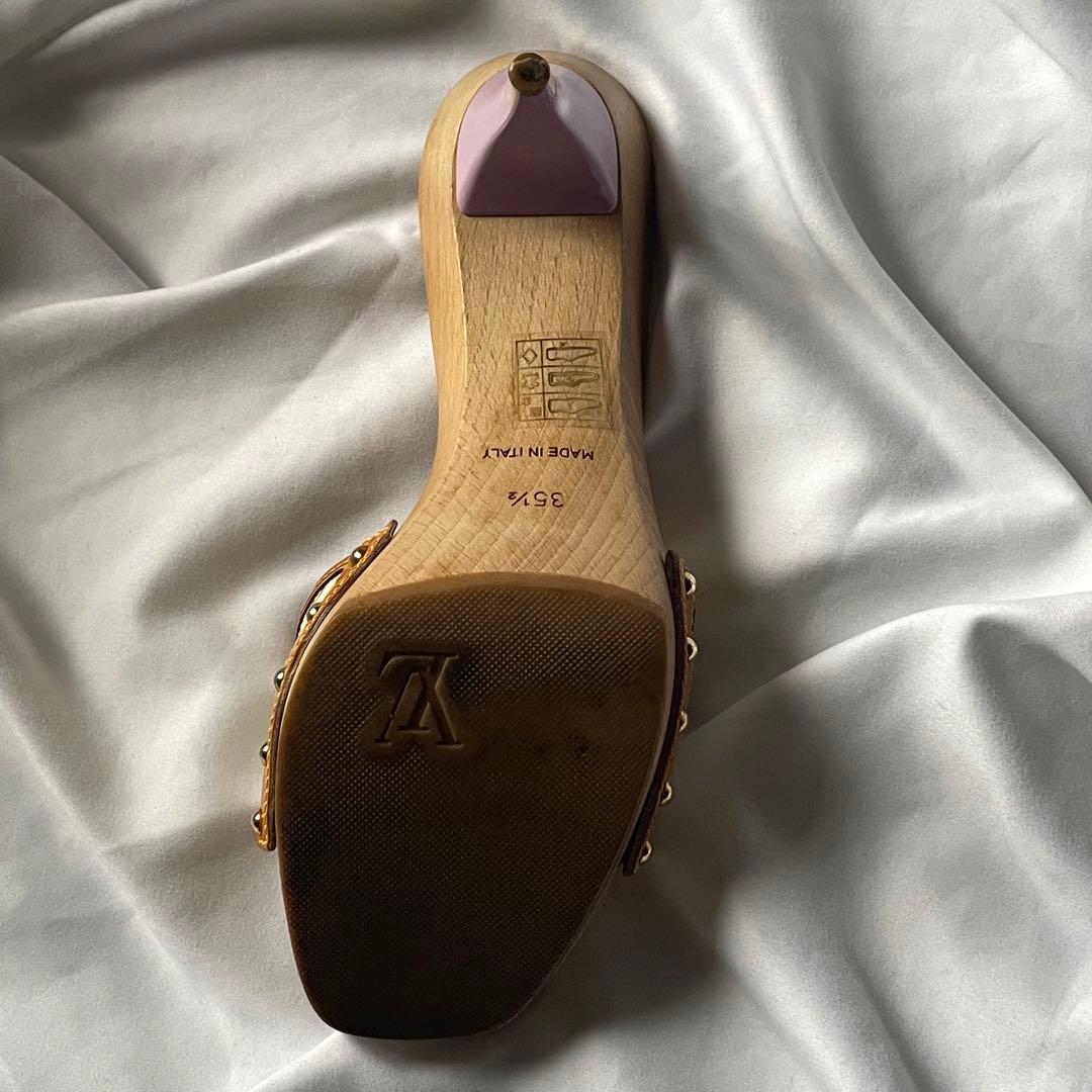 Louis Vuitton マルチカラー リボン ウッド ミュール モノグラム