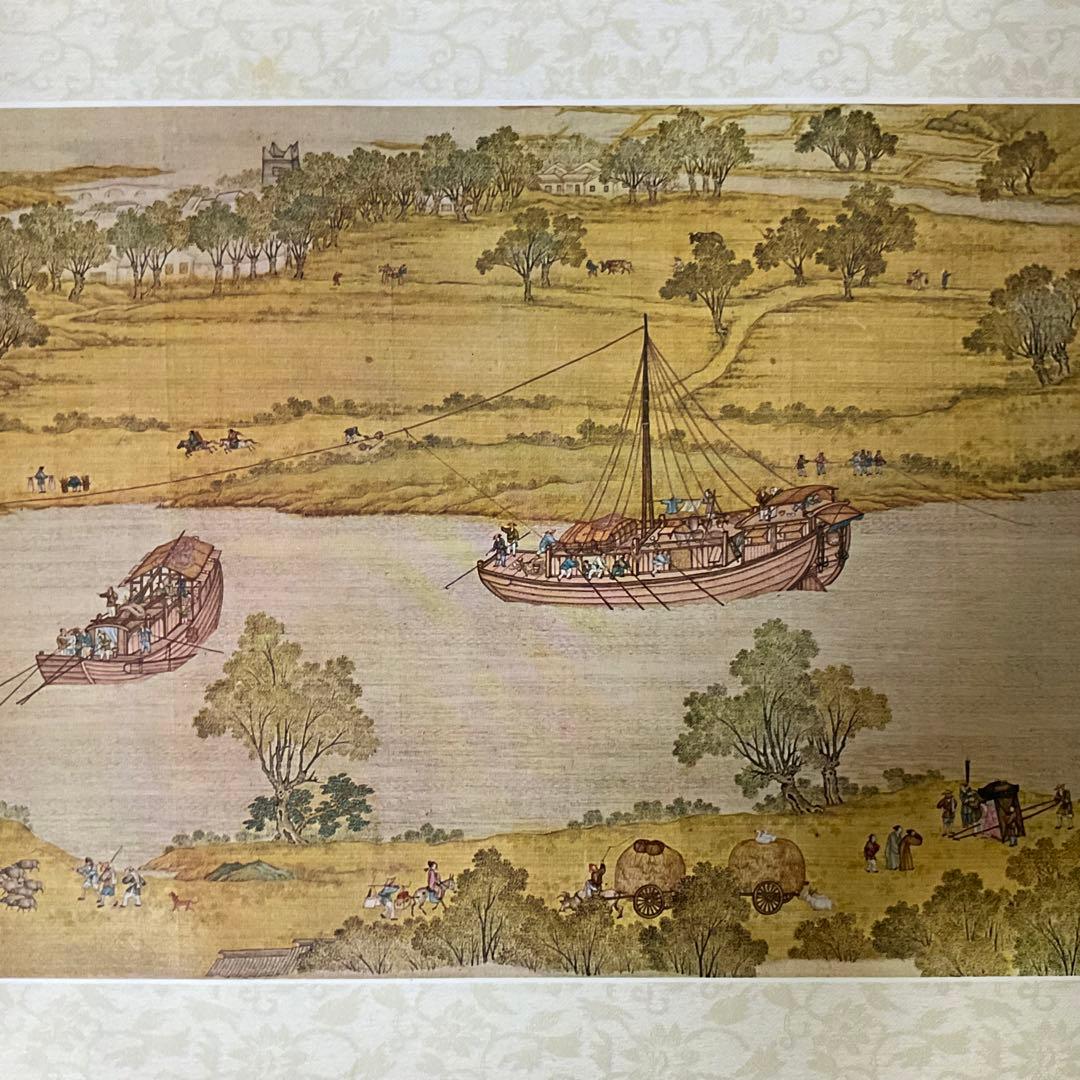 中国絵巻物　清院本清明上河図　複製・縮小版　絹本著色画