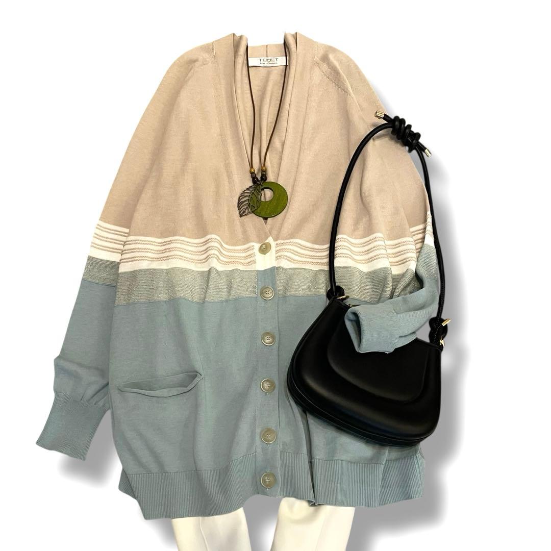 極美品✨レリアン カーディガン ゆったり コットン100% イタリア製 13+