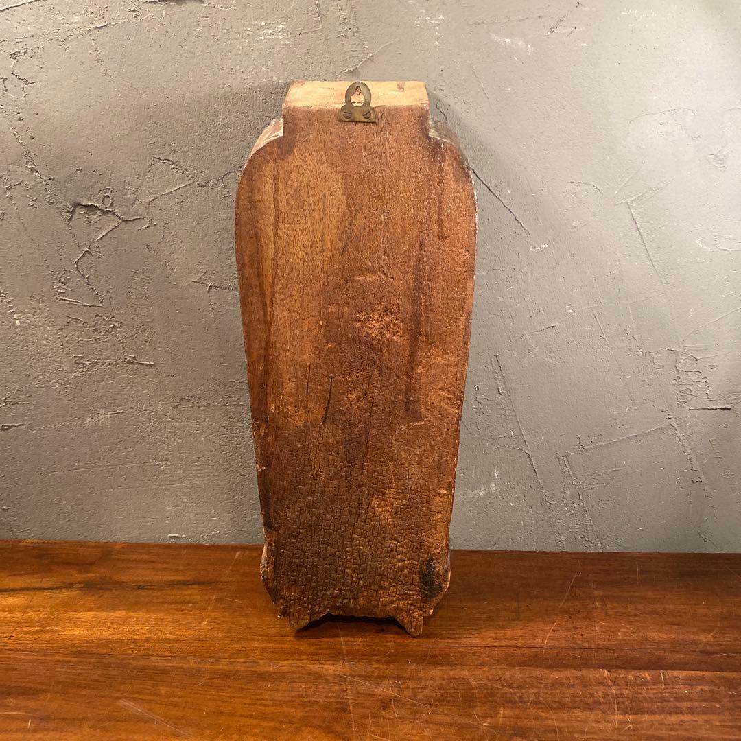 木彫壁掛けプラーク ヒンドゥー教 シヴァ神 置物 寺院 柱 レリーフ