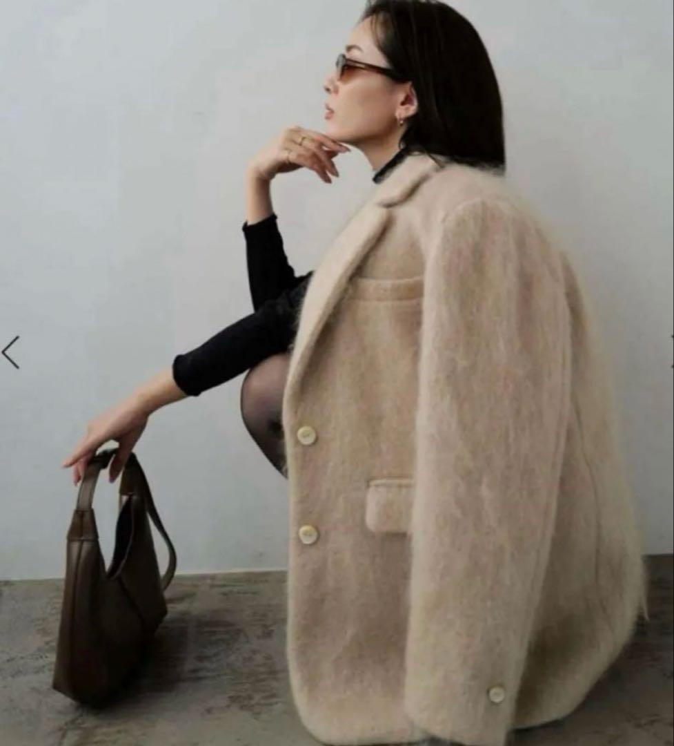 anuans モヘアシャギーテーラードジャケット