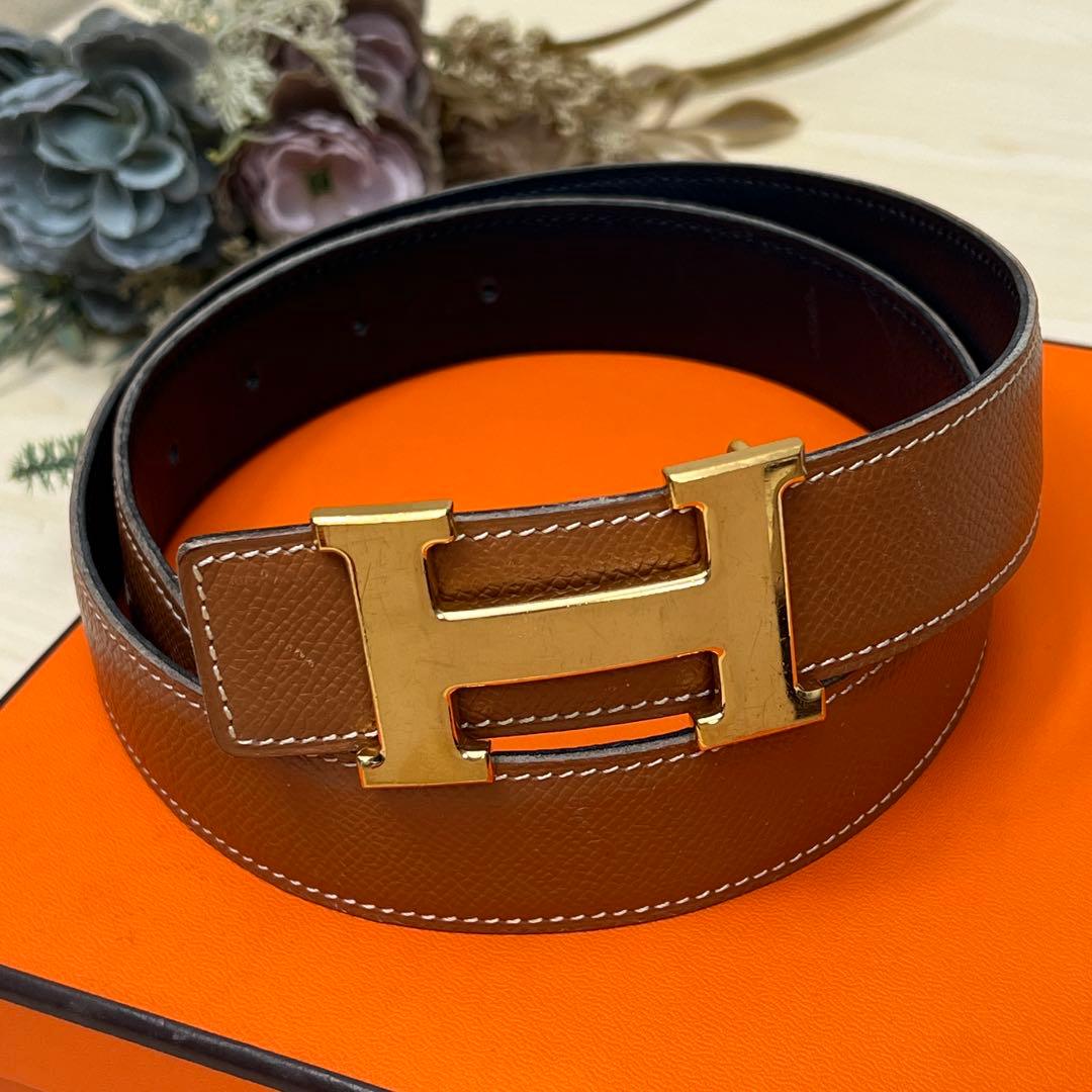 エルメス コンスタンスベルト 75 ◻︎B刻印 リバーシブル ブラウン ゴールド