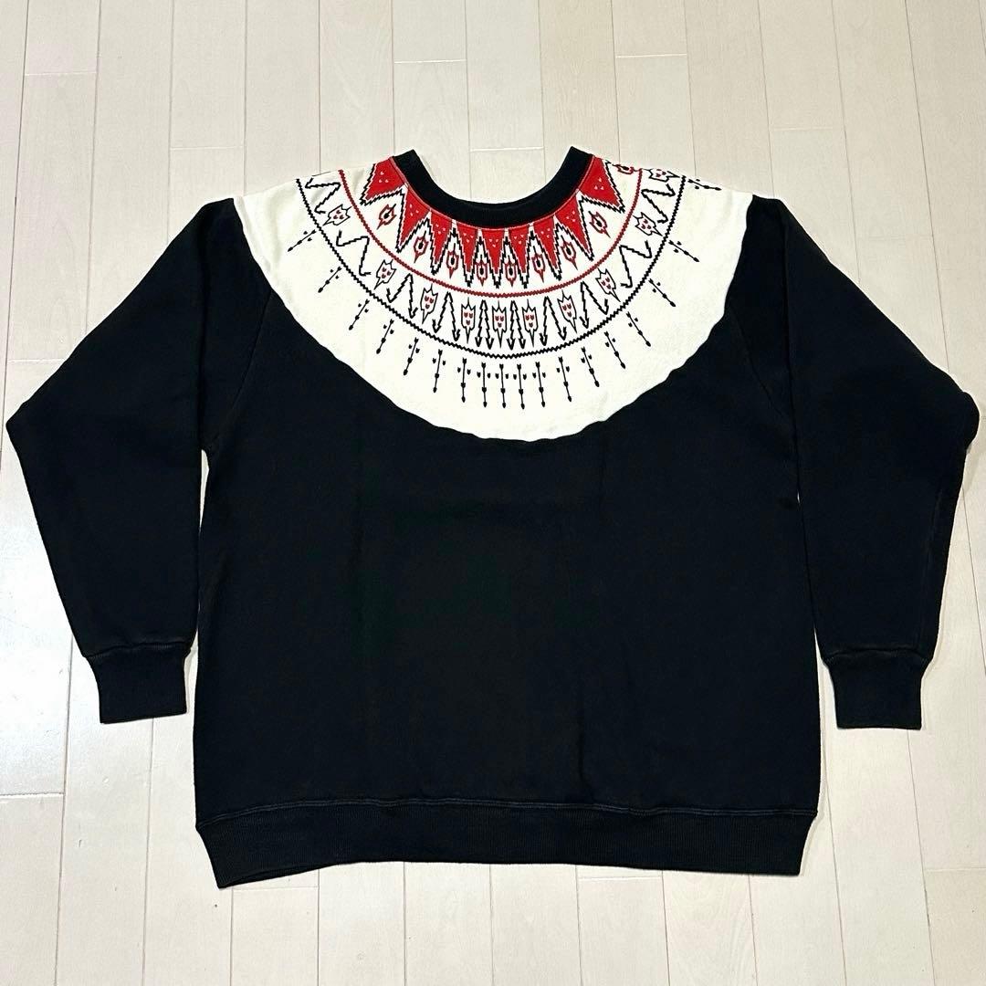 WAREHOUSE ウエアハウス 雪柄スウェット 黒 ブラック 42