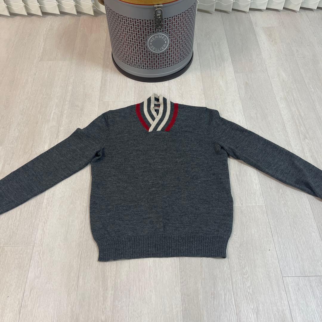 Bottega Veneta グレー Vネック ニット　50（L ）