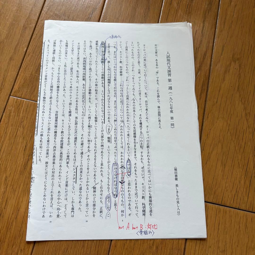 【レア教材】 鉄緑会 高３ 現代文 フルセット (プリント全完備)