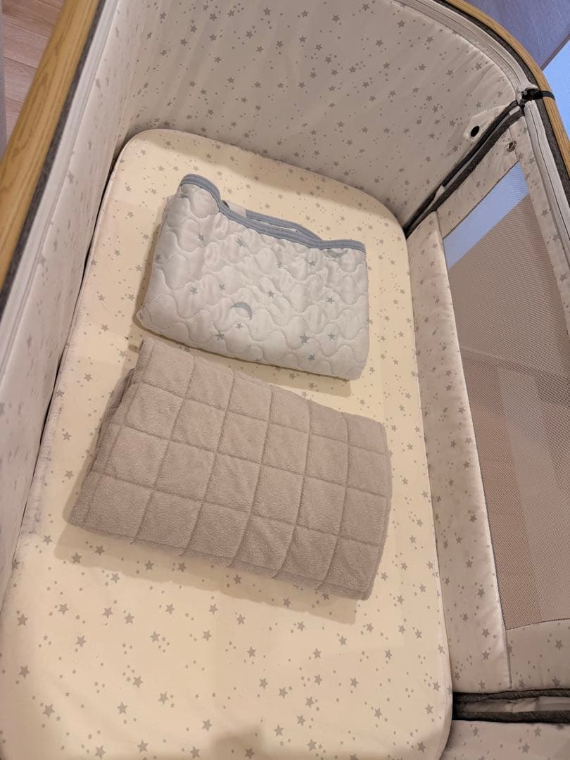 HZDMJ 添い寝 ベビーベッド 持ち運び 折りたたみ グレー