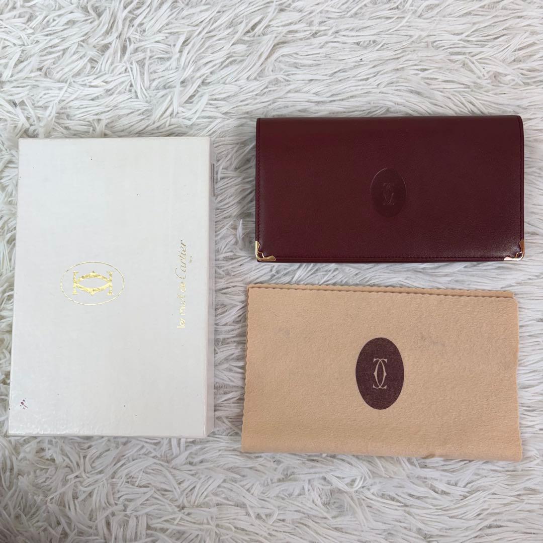未使用・展示品✨Cartier　カルティエ　マスト　がま口　長財布　ボルドー