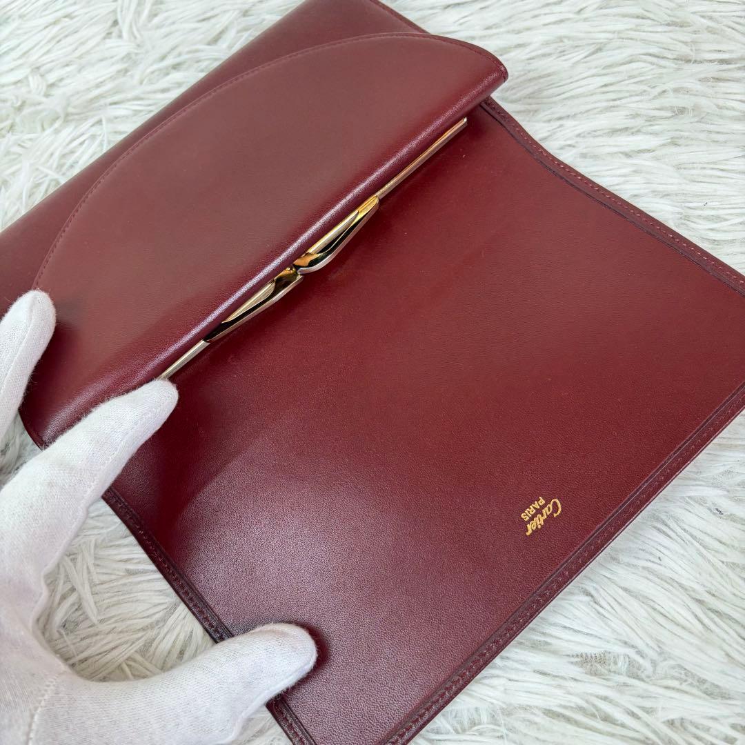 未使用・展示品✨Cartier　カルティエ　マスト　がま口　長財布　ボルドー