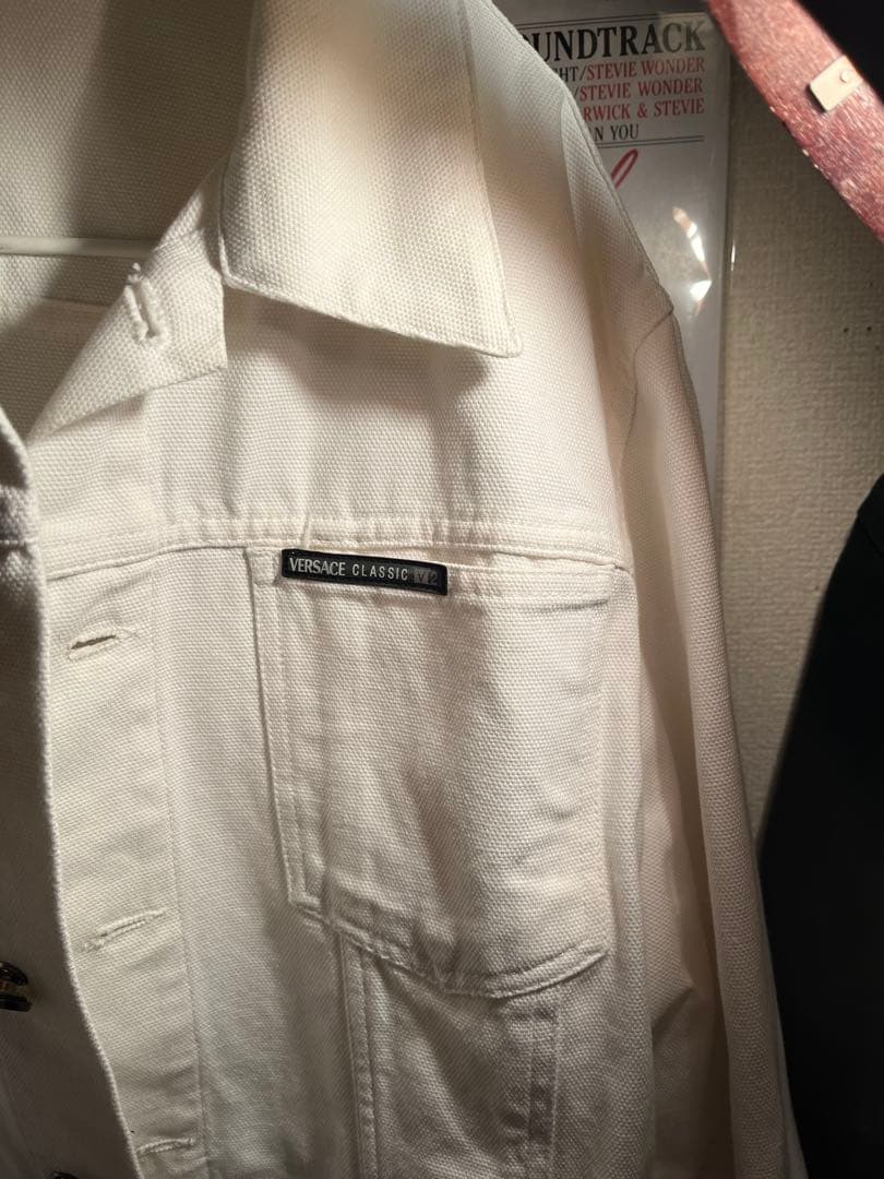希少/90s-00✨VERSACE CLASSIC V2 白デニムジャケット