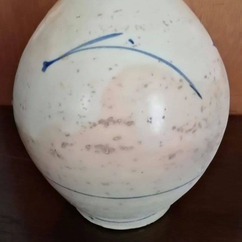 古伊万里　大徳利　染付け　江戸　明治　和骨董　雨垂れが景色です