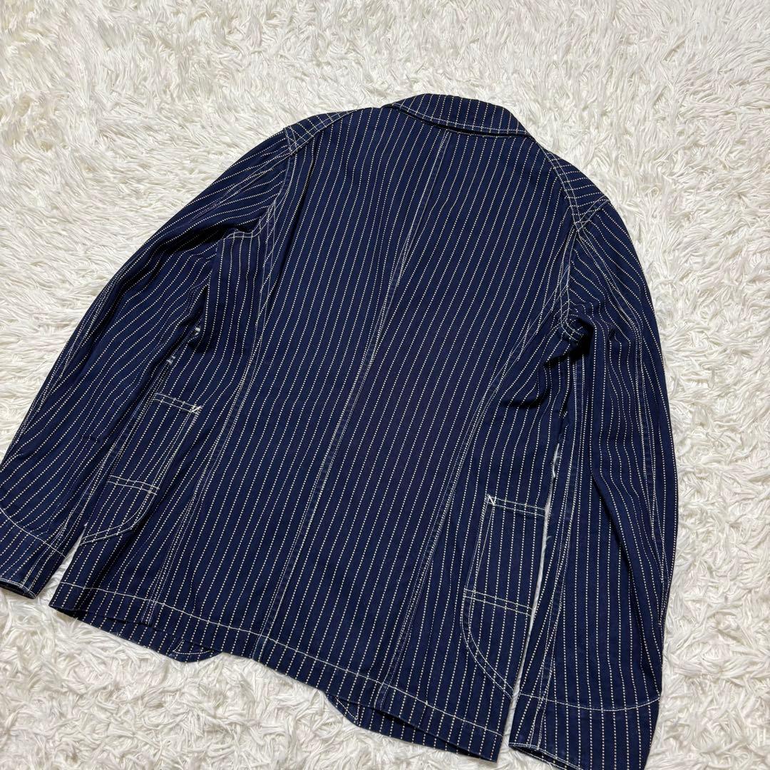 MARKAWARE ネイビー ストライプ カバーオール 金ボタン
