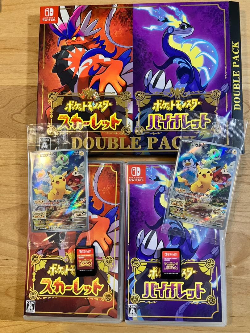 【美品】ポケモン スカーレット・バイオレット ダブルパック★未開封プロモ2枚付