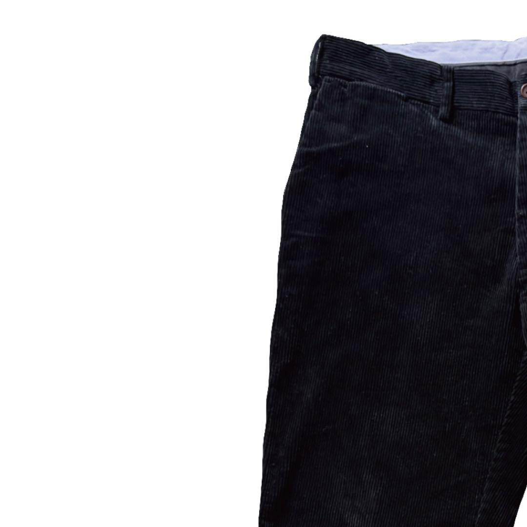 ポロ コーデュロイ 黒 ブラック 太畝 アイビー トラッド ビンテージ 古着