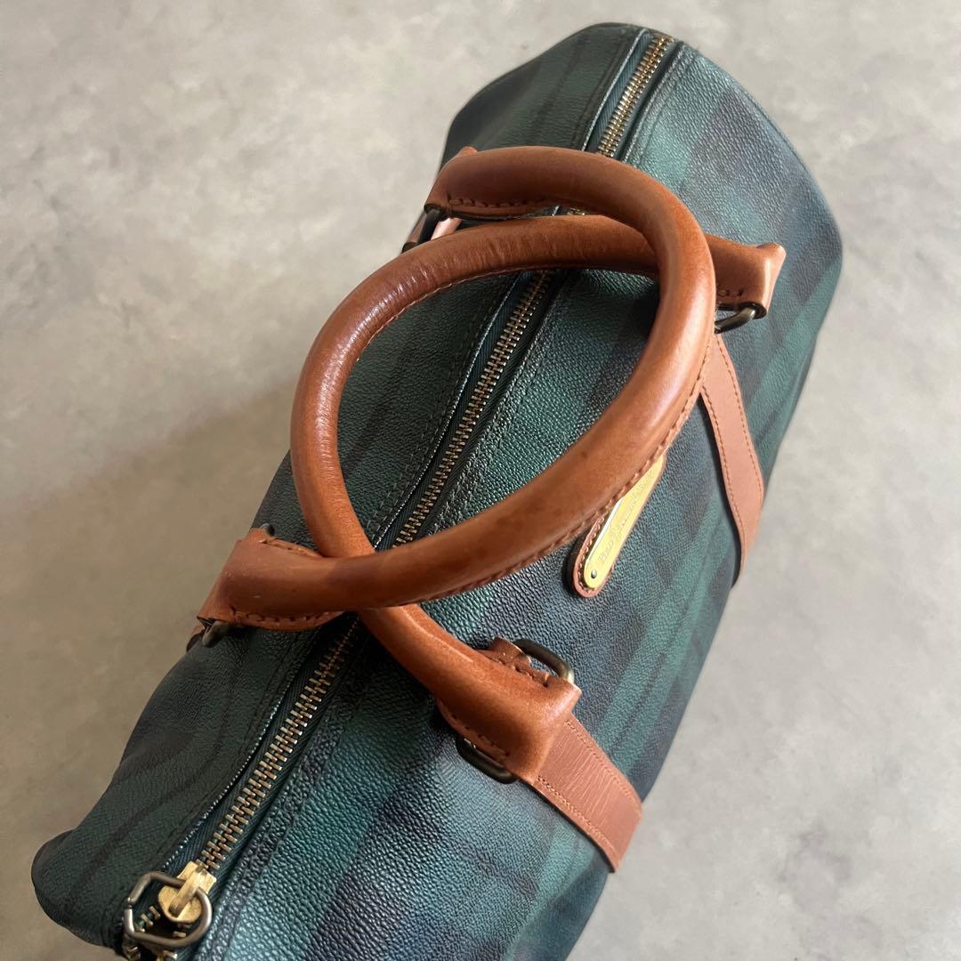 ラルフローレン ボストン バッグ ブラックウォッチ レザー 旅行