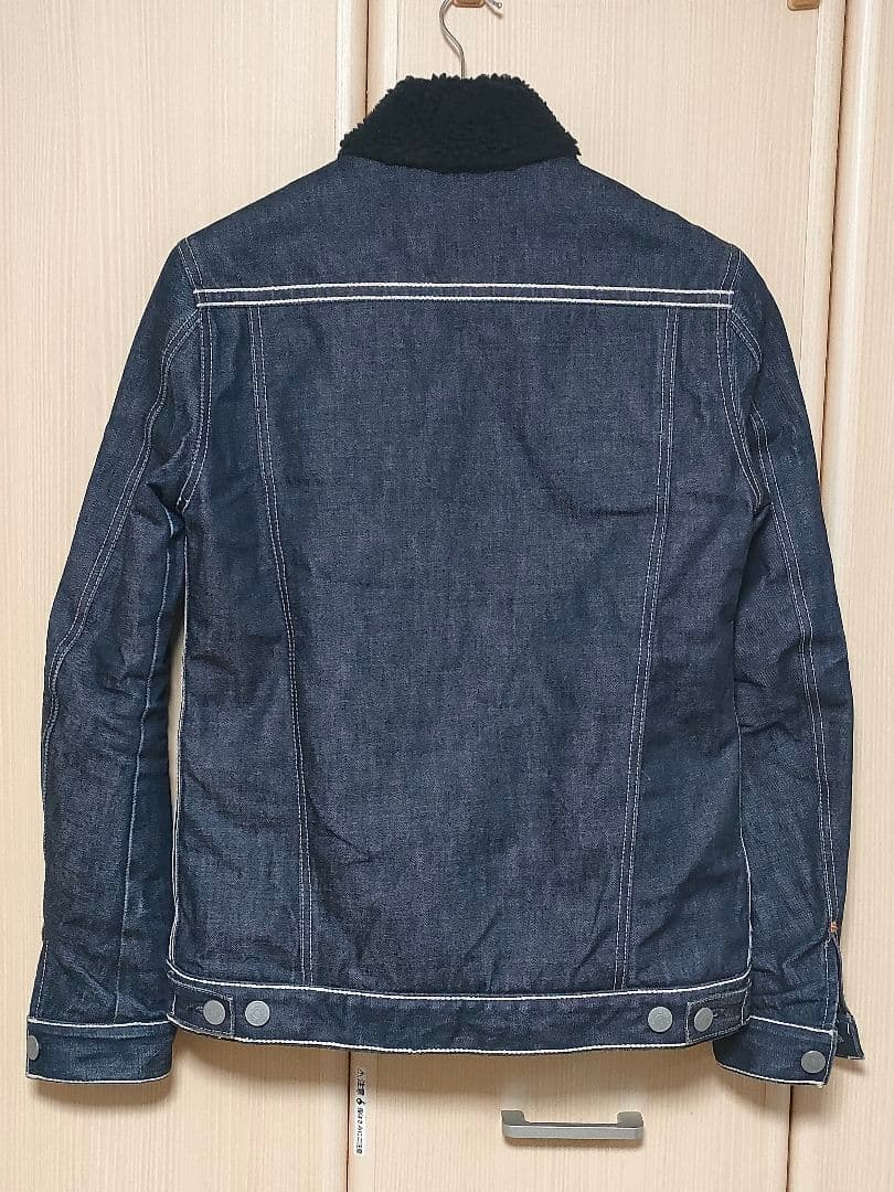 美品 DELAYbyWin＆Sons デニムボア ジャケット レザー切替 2 M