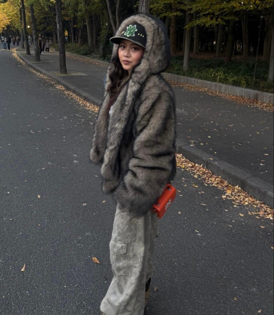 gossipclub INTER FACTORY ファージャケット　ブラウン