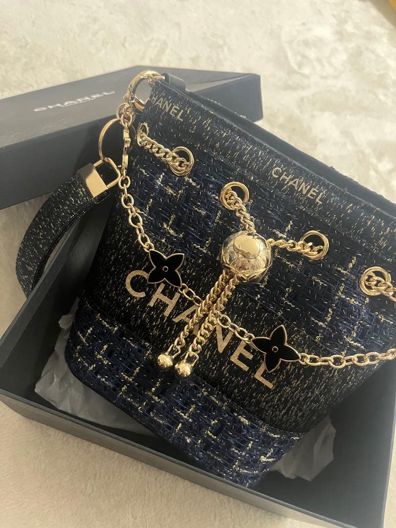 希少 CHANELシャネルノベルティ ツイードバケットバッグ ショルダーバッグ