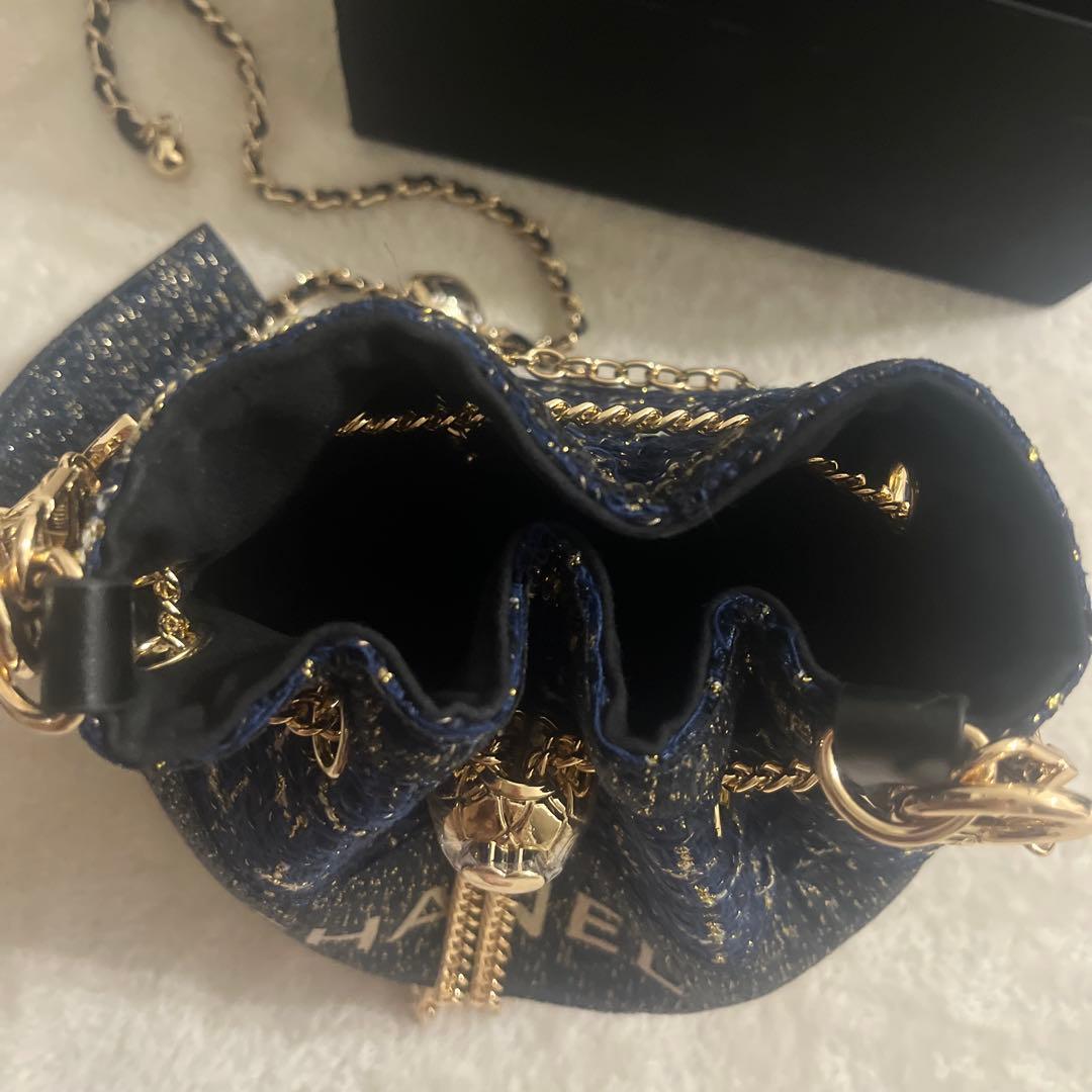 希少 CHANELシャネルノベルティ ツイードバケットバッグ ショルダーバッグ