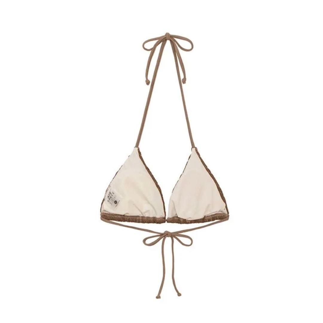 AIRSPACE ナチュラル美胸かぎ編みビキニ　セット　カーキ