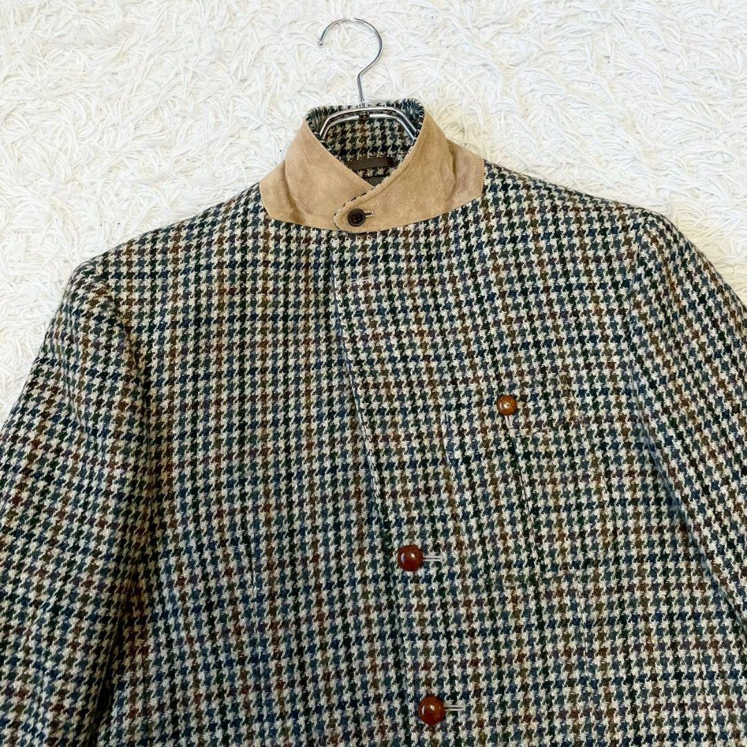 BURBERRY　バーバリー　千鳥格子　エルボーパッチ　くるみボタン　ジャケット