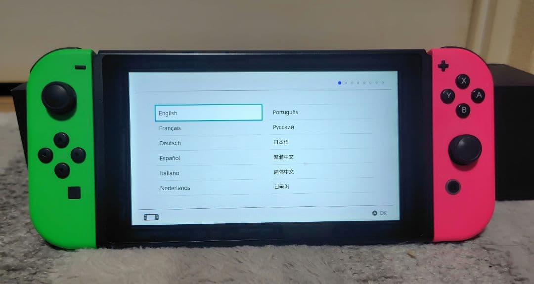 [訳アリ]Nintendo Switch 本体+付属品一式 緑/ネオンピンク
