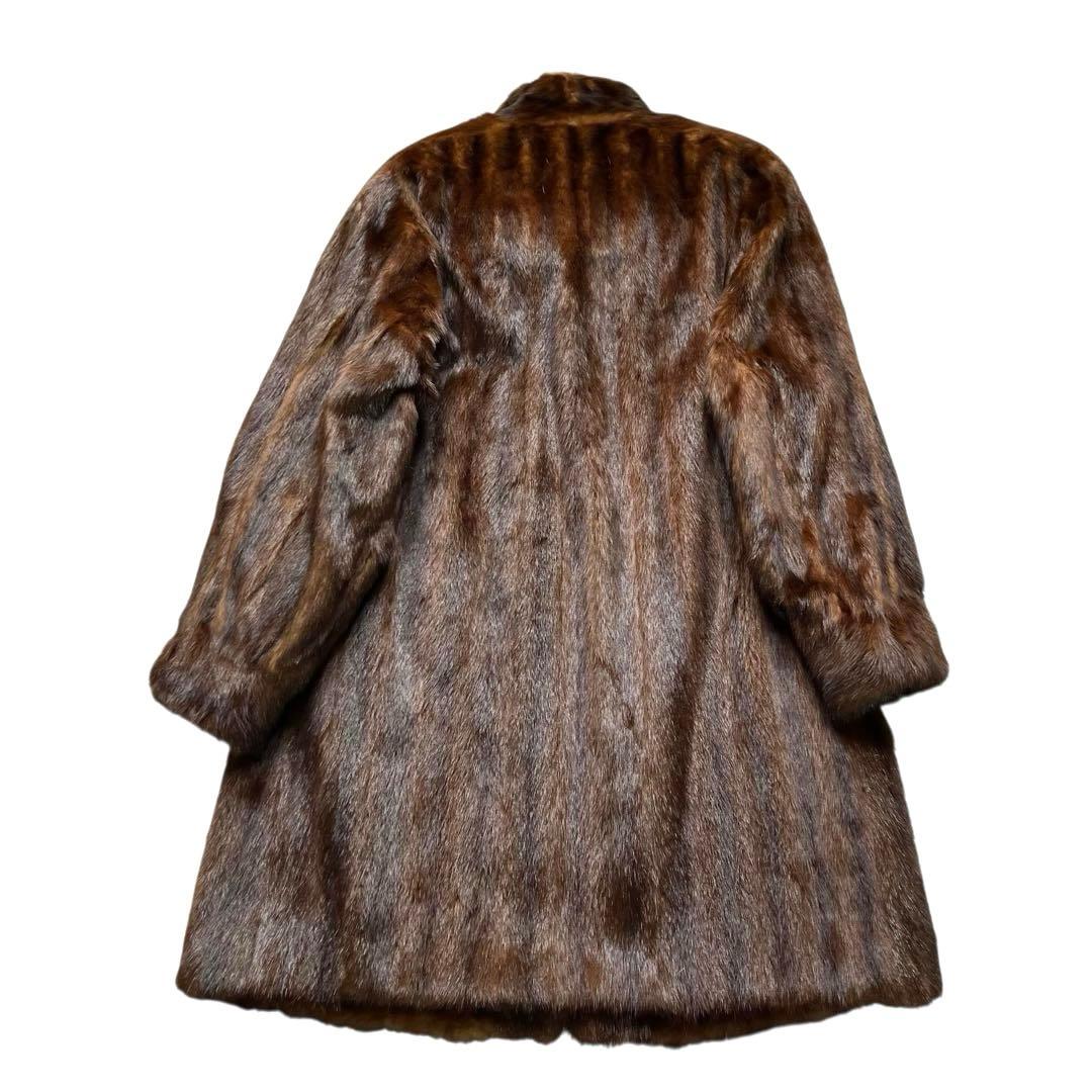 着丈88cm エンバ リアルファー ファーコート 本毛皮 ロング XLサイズ相当