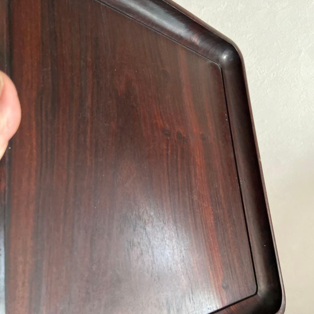 紫壇　お盆　アンティーク　古美術　煎茶