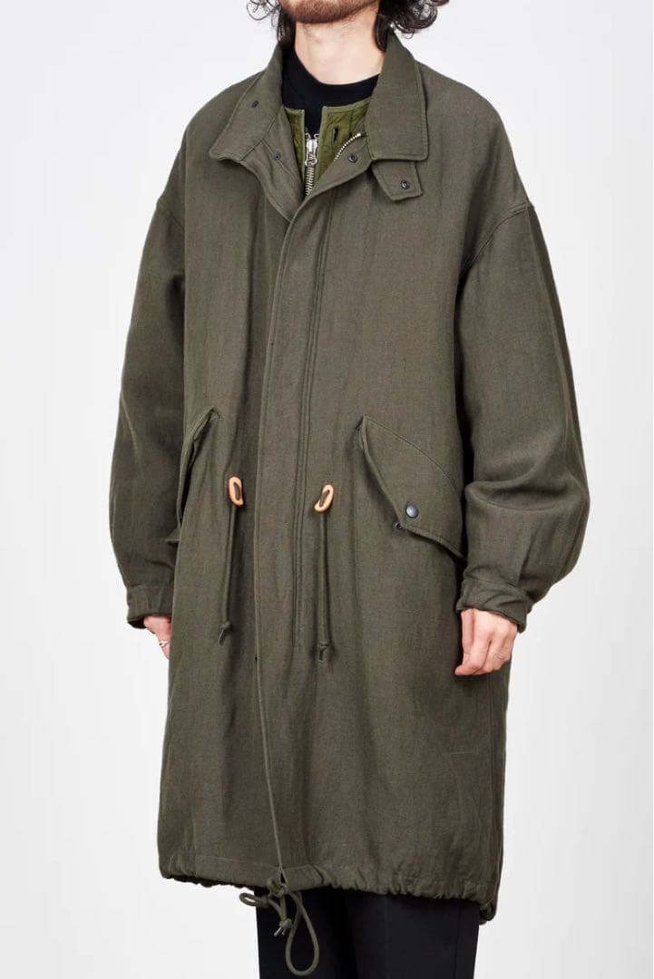 marka ウール リネン バックサテン モッズパーカー size 1