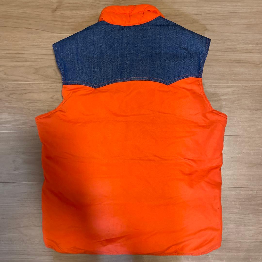 【良品】70s SKI LEVI'S デニム ダウンベスト USA オレンジ L