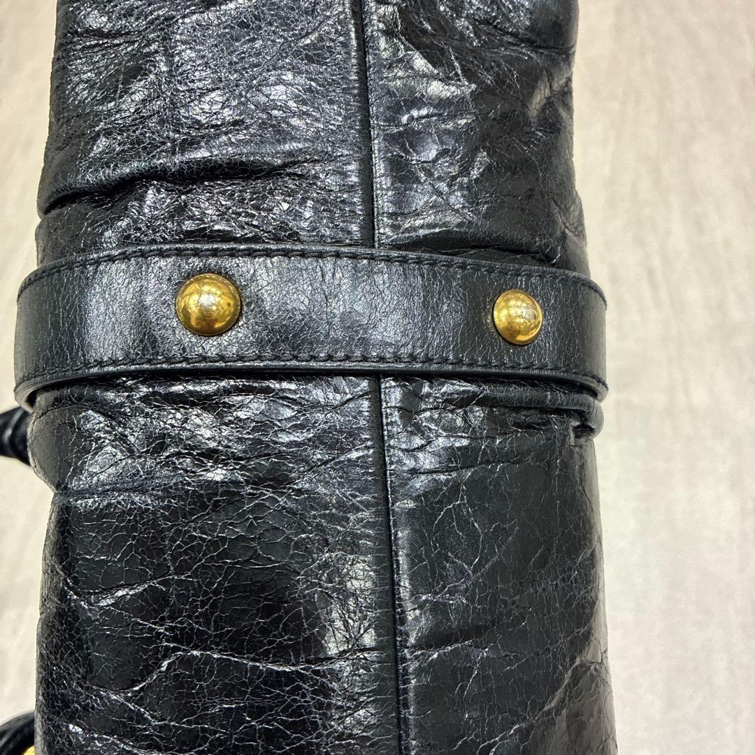 MIU MIU ブラックレザー ハンドバッグ