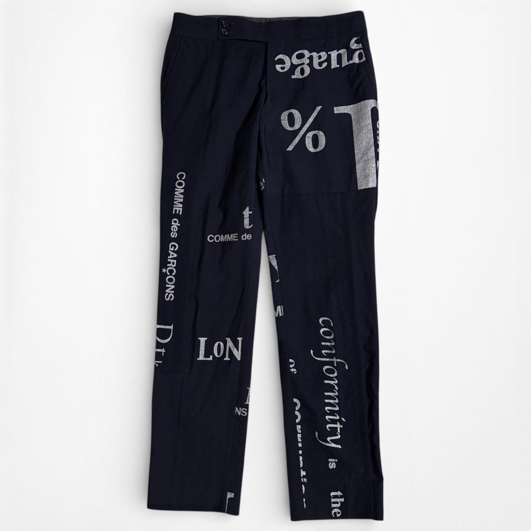 03AW 00s COMME des GARCONS ペイントロゴ パンツ