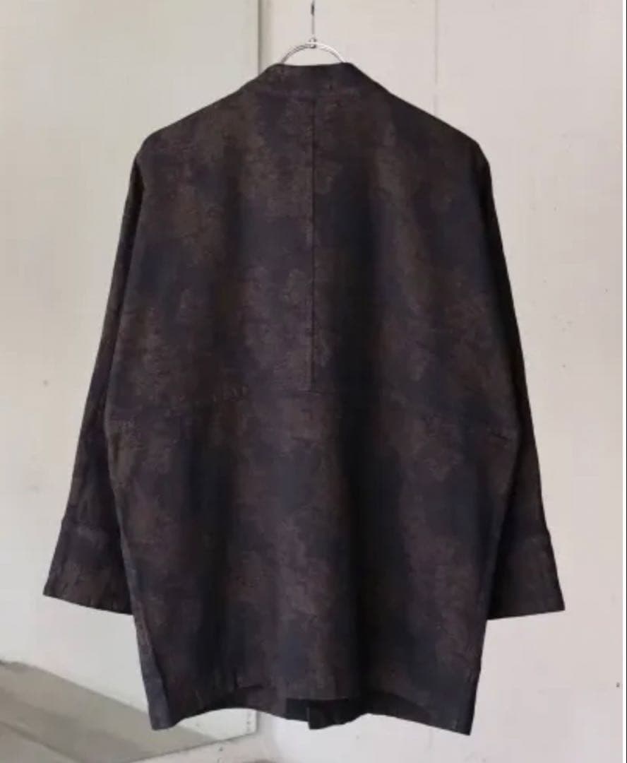 MITTAN　絹綿麻ジャガードジャケット 墨茶