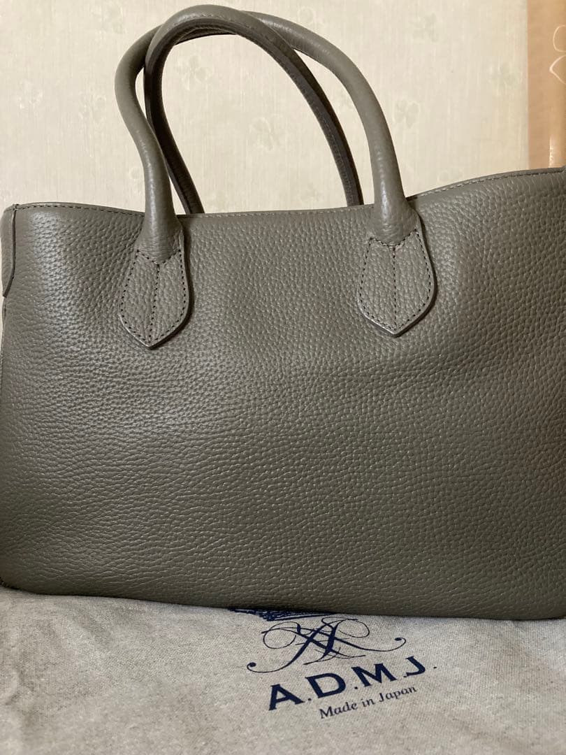 ADMJ グレー レザー バッグ