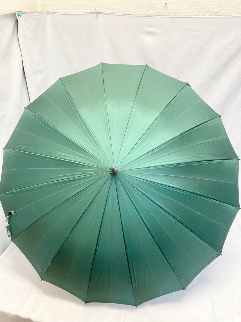 皇室御用達　前原光栄商店　16本骨　長傘　緑