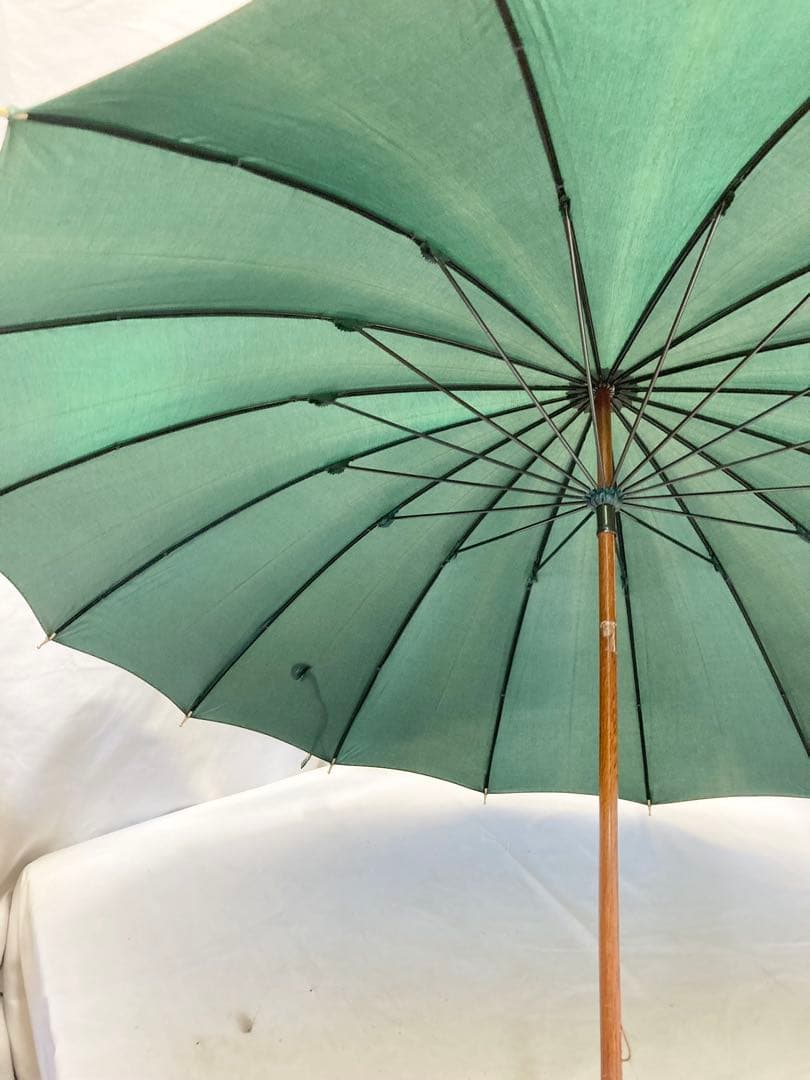 皇室御用達　前原光栄商店　16本骨　長傘　緑