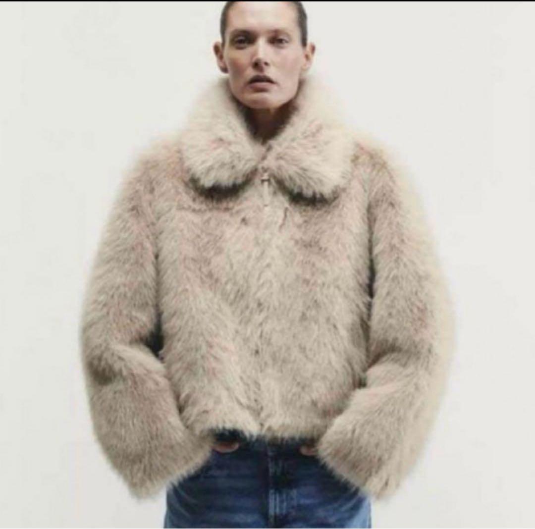 ZARA ダブルフェイスエコファージャケット　s