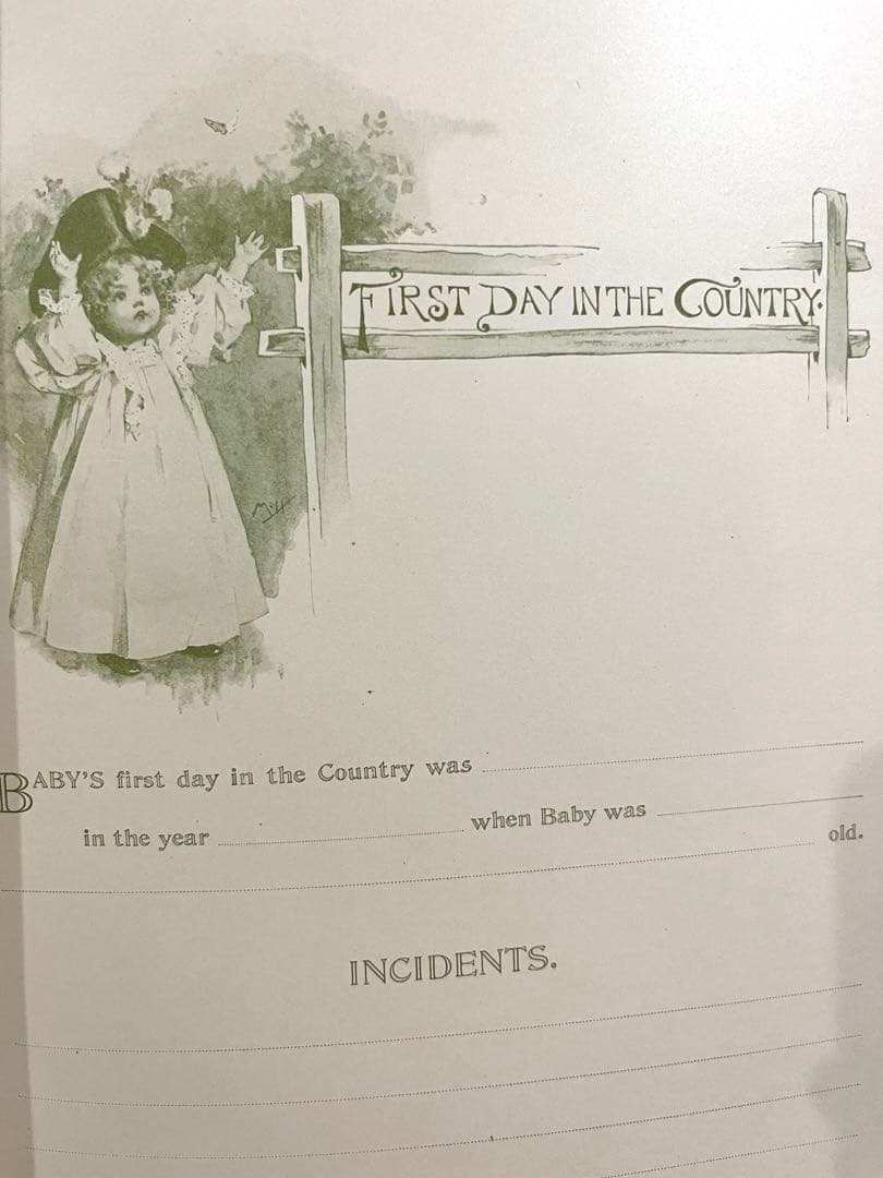 No282アンティーク 古書 洋書 赤ちゃん日記 成長記録 育児日記