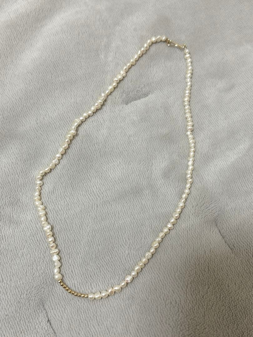 lilas ミラーボールサザレパールネックレスk10