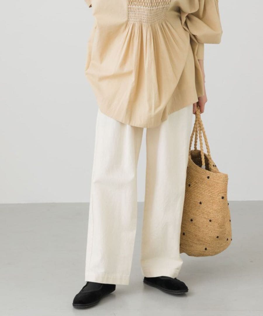 kagure かぐれ コットンデニムイージーパンツ ナチュラル 日本製