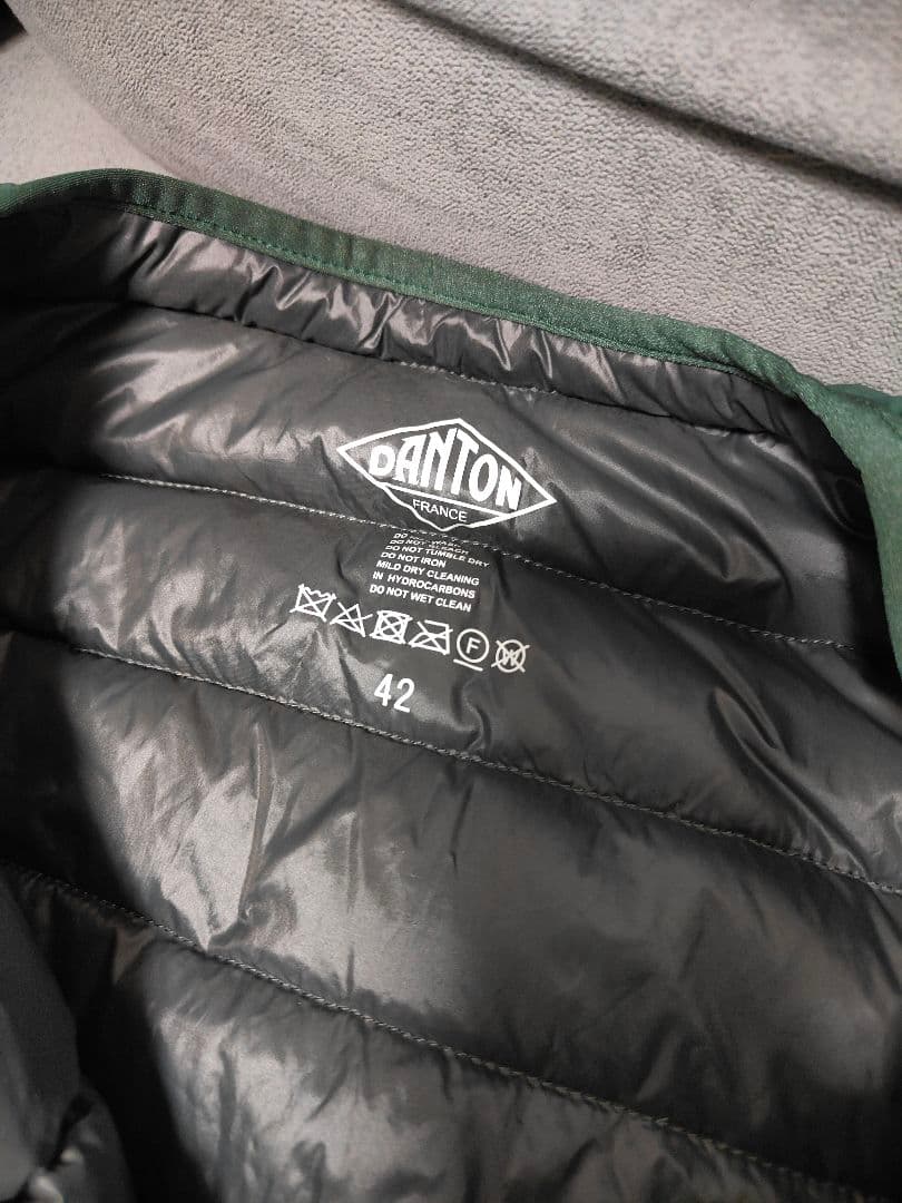 DANTON ライトダウン インナーダウン ダウンジャケット 42 グリーン
