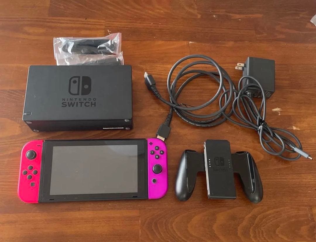 【美品】Nintendo Switch 本体 ジョイコン ピンク×紫