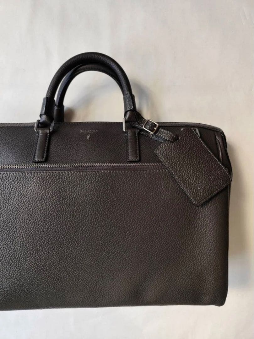 r*様 セラピアン カシミヤレザー ブリーフケース ビジネスバッグ　グレー