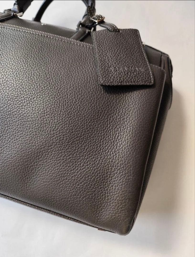 r*様 セラピアン カシミヤレザー ブリーフケース ビジネスバッグ　グレー
