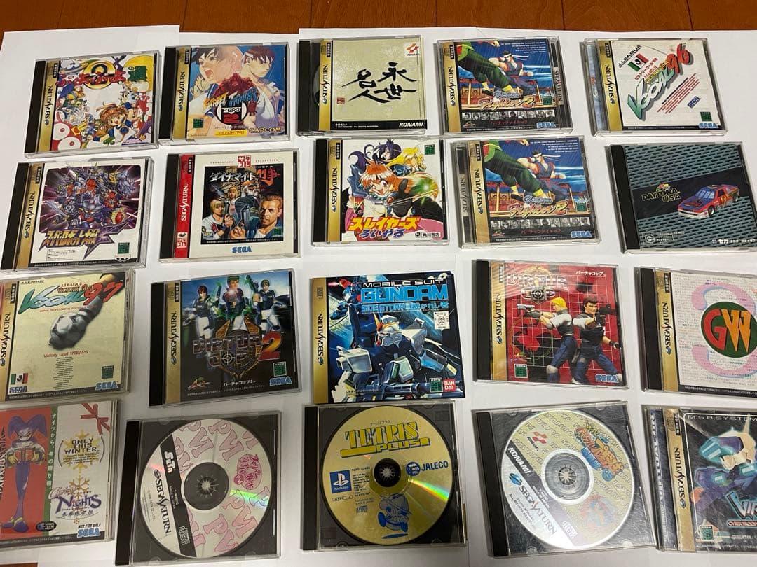 SEGA HST3220 セガサターン本体（ジャンク品）とソフトセット。