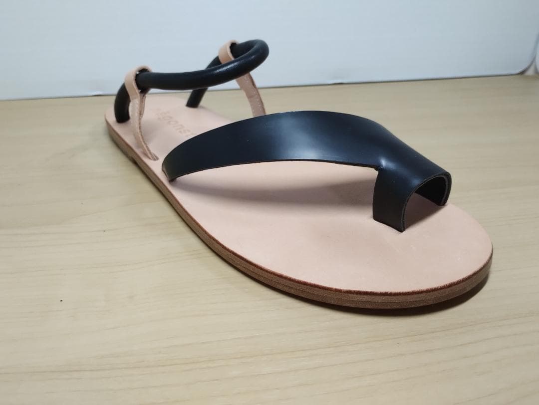 någonstans サンダル アシンメトリー 38 ブラック ナゴンスタンス