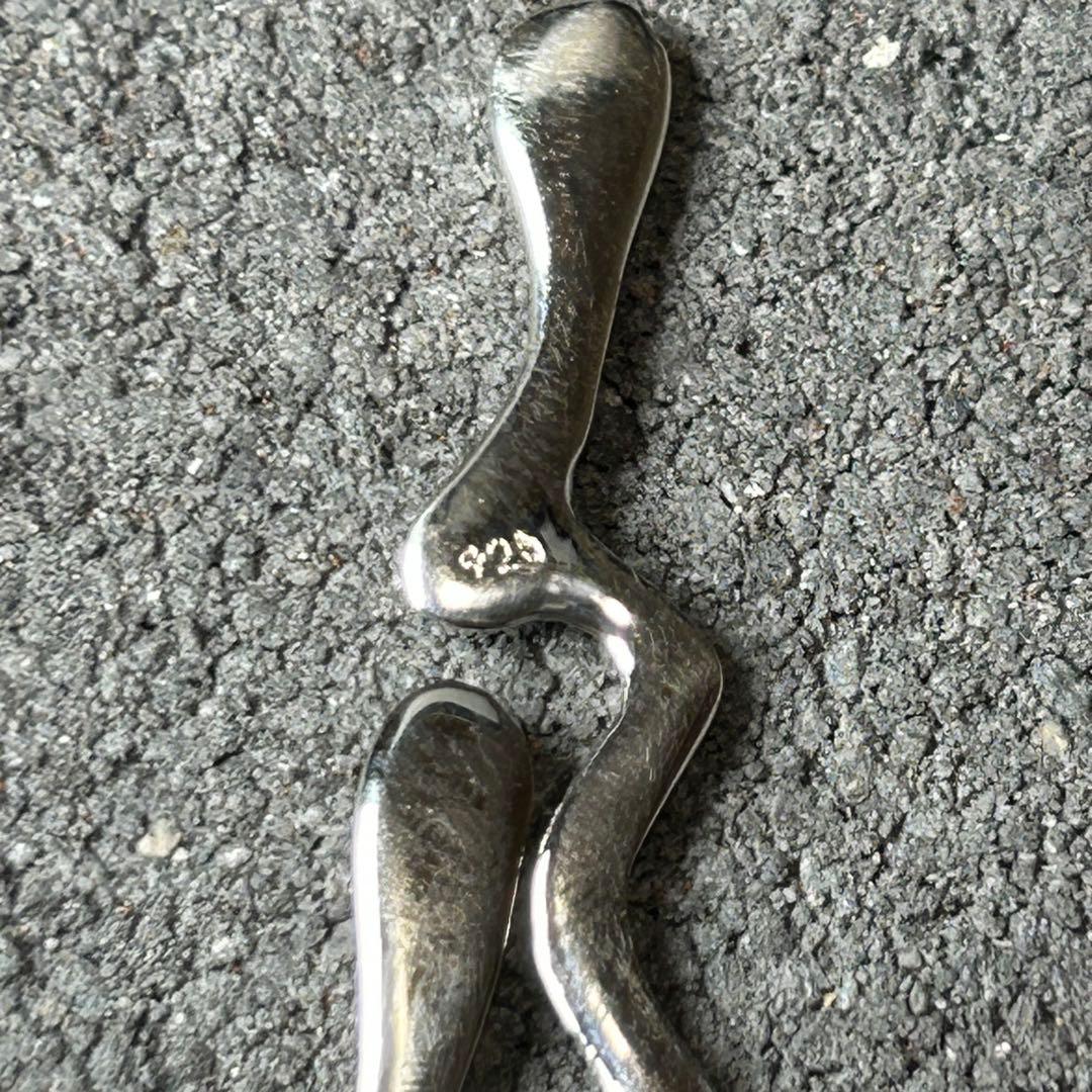 メキシコ タスコ製 TAXCO シルバー925 ティアドロッブピアス/軽研磨仕上