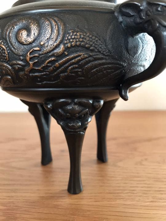 青銅製香炉　岩秀作　竜丸