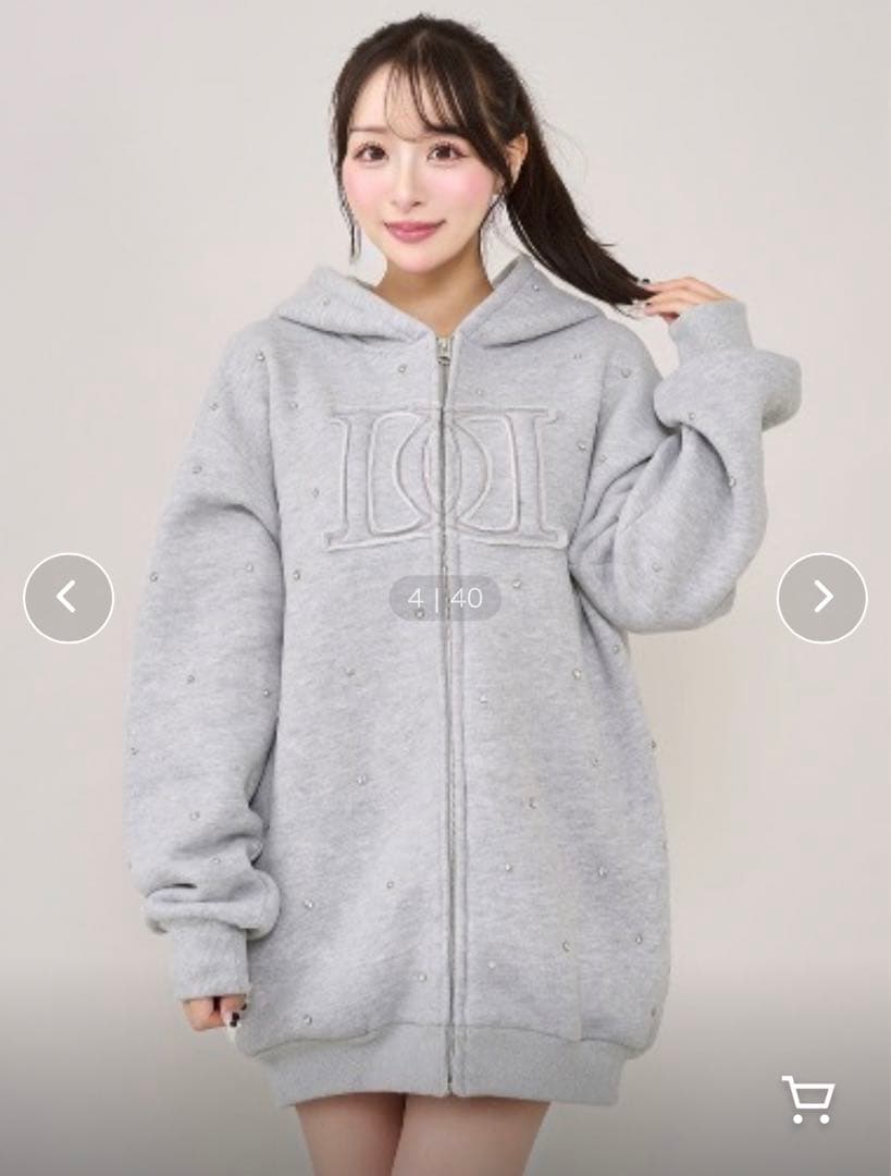 新品　ダーリッチDarich DDロゴビジュージップパーカー グレーF