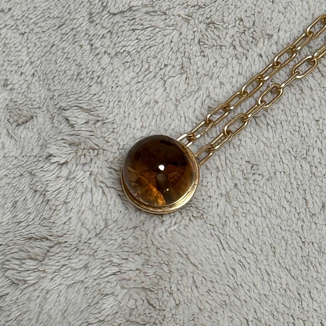 ヌフ・エスPLOW プラウ スモーキークォーツネックレス ゴールド